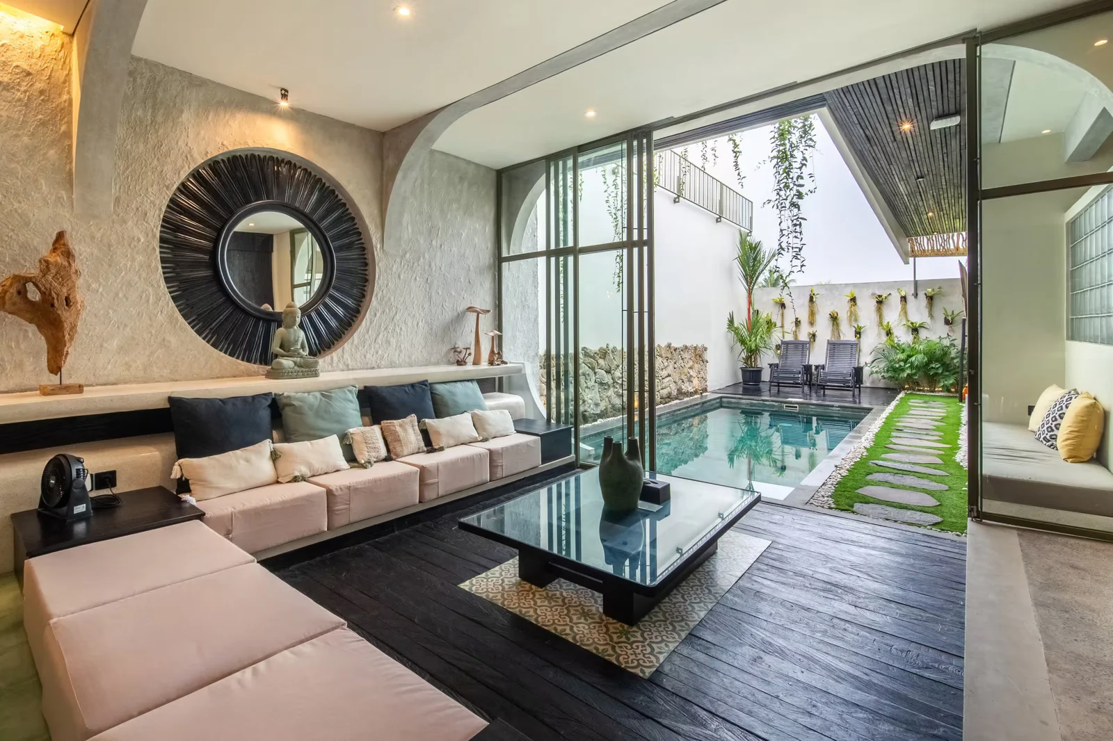 Completed living room at Rooftop Art Villa