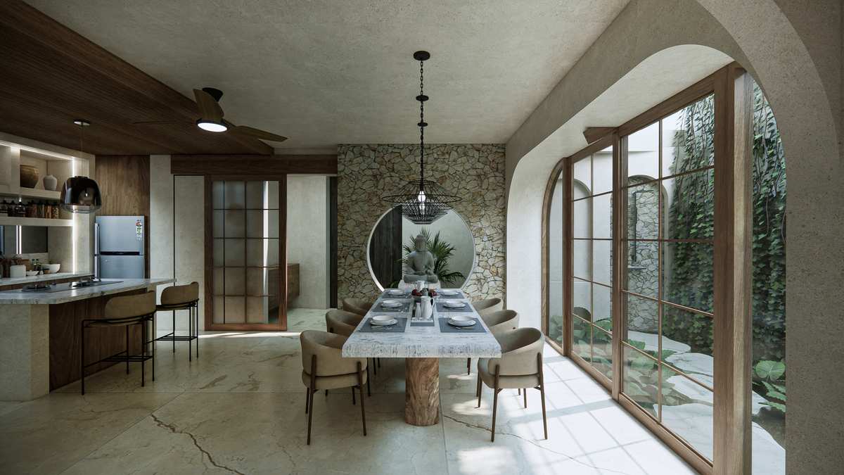 Three-bedroom villa dining room