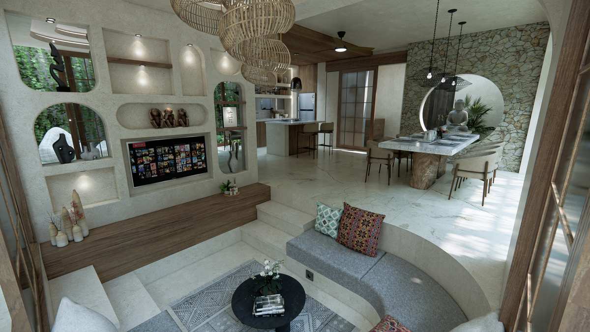 Sunken living area