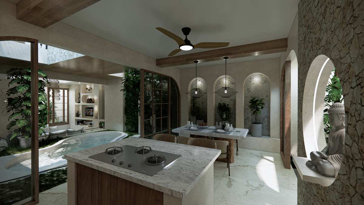 Two-bedroom villa: Kitchen and dining area